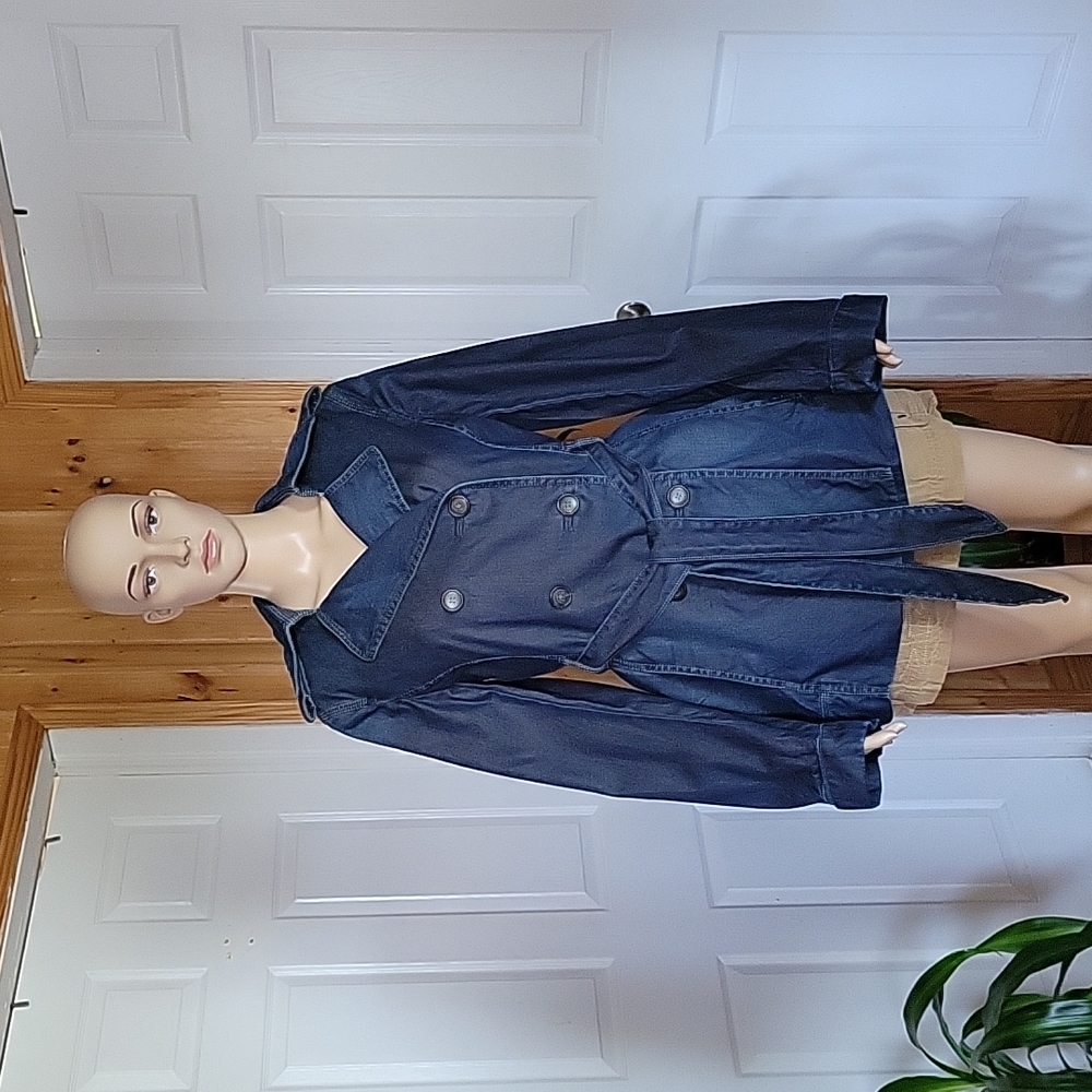 Ann Taylor Loft Double Breasted Denim Jacket